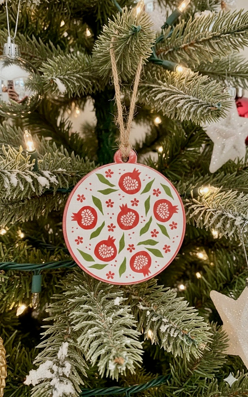 Pomegranate Wood Ornament