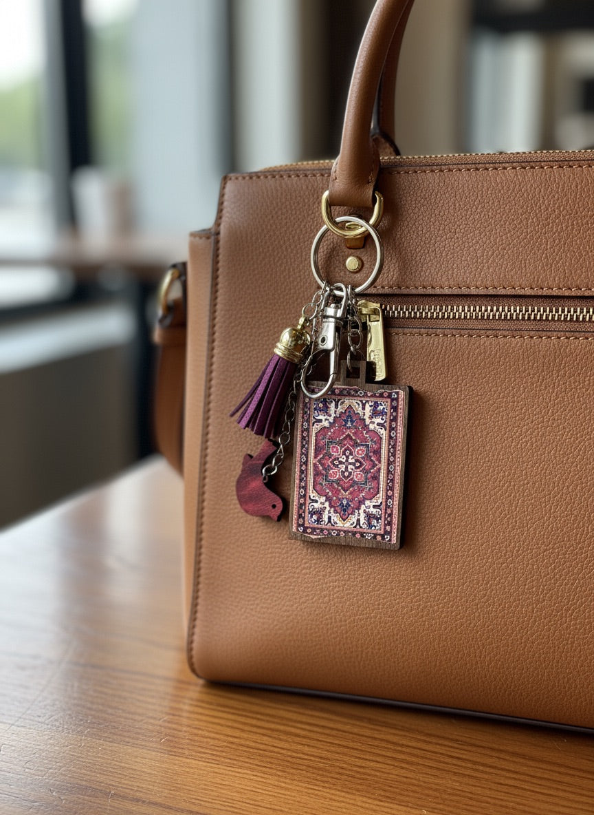 Persian Rug Inspired Design Keychain/Bag Charm