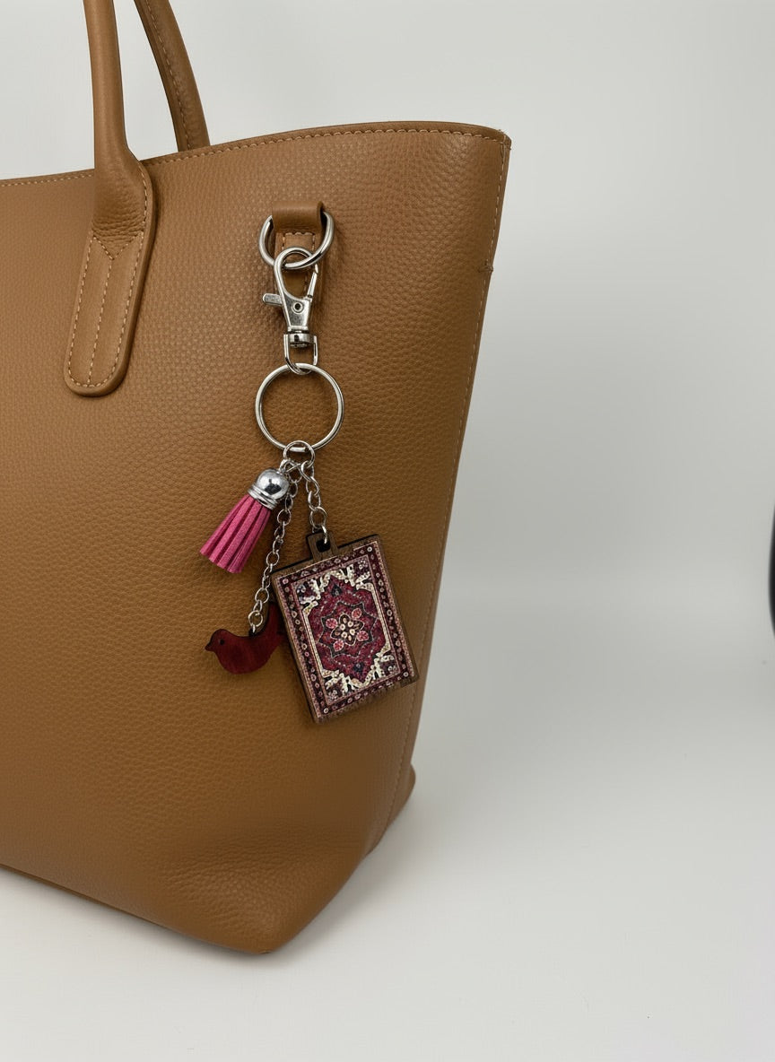 Persian Rug Inspired Design Keychain/Bag Charm