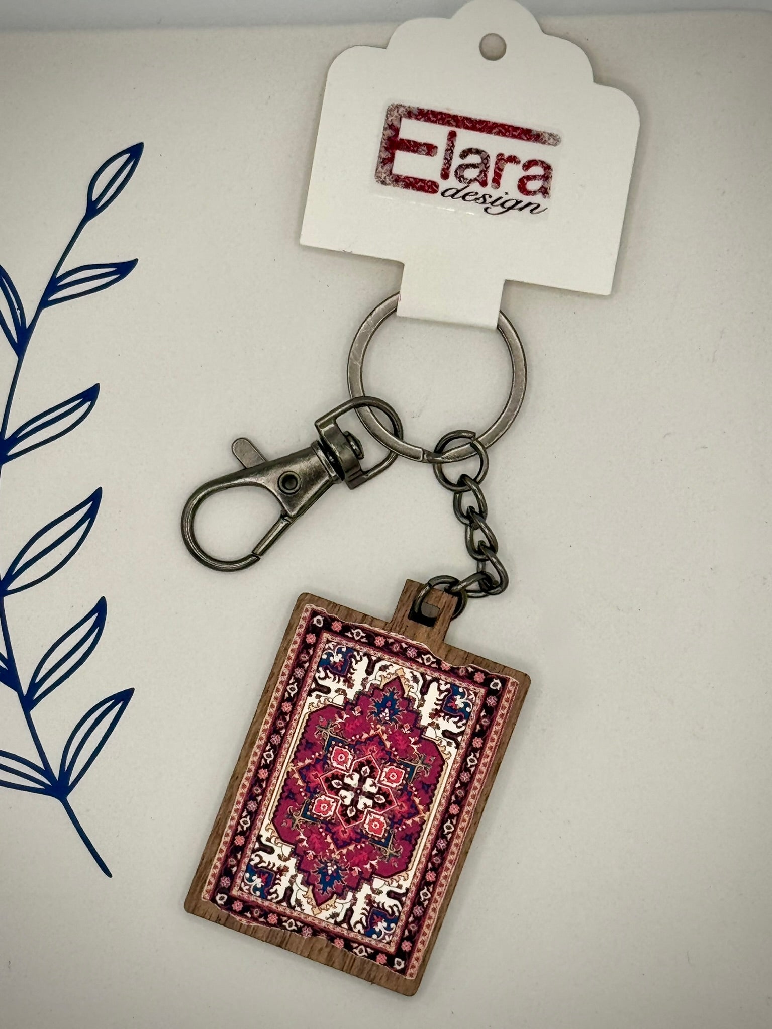 Persian Rug Inspired Design Keychain/Bag Charm