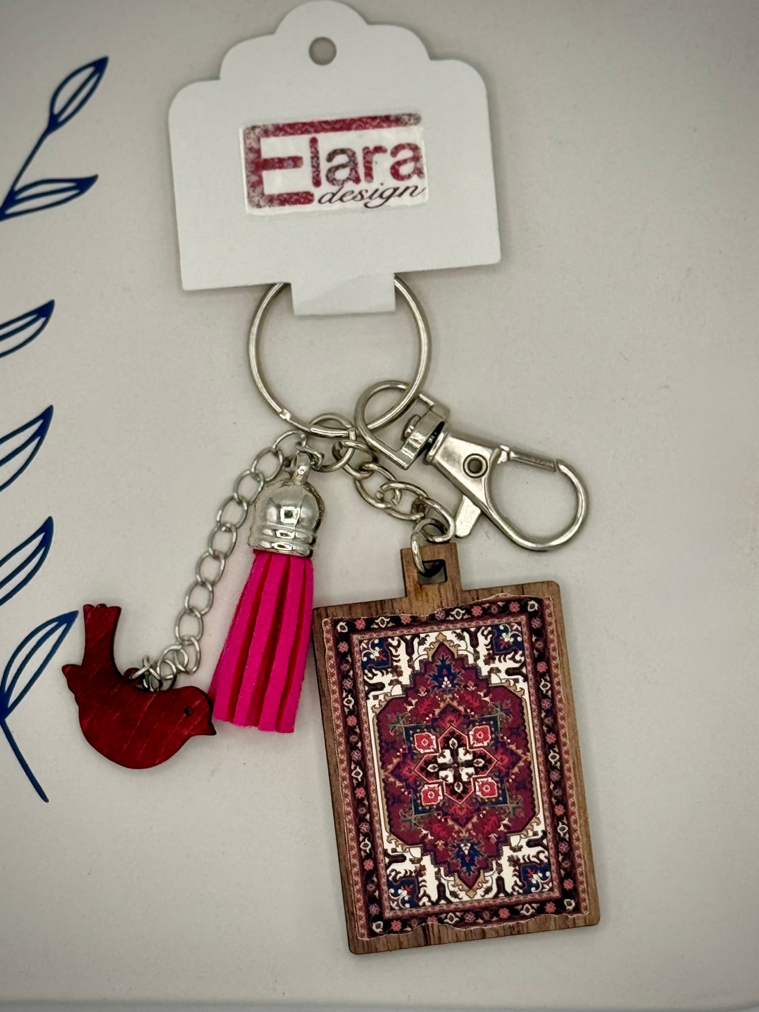 Persian Rug Inspired Design Keychain/Bag Charm
