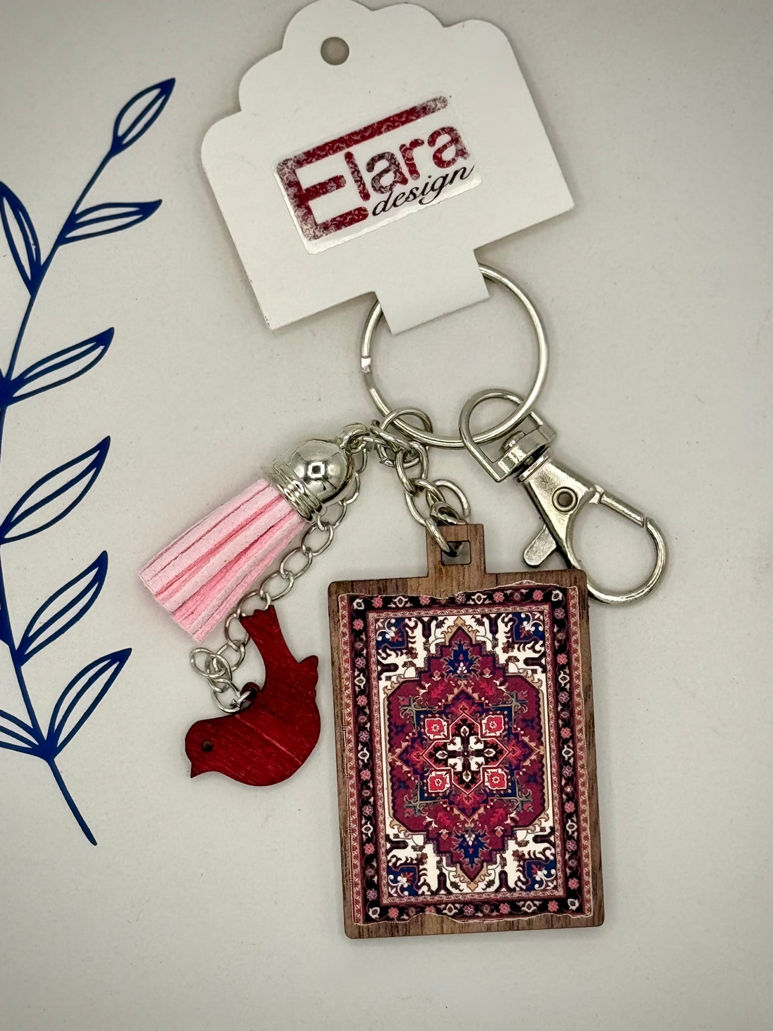 Persian Rug Inspired Design Keychain/Bag Charm