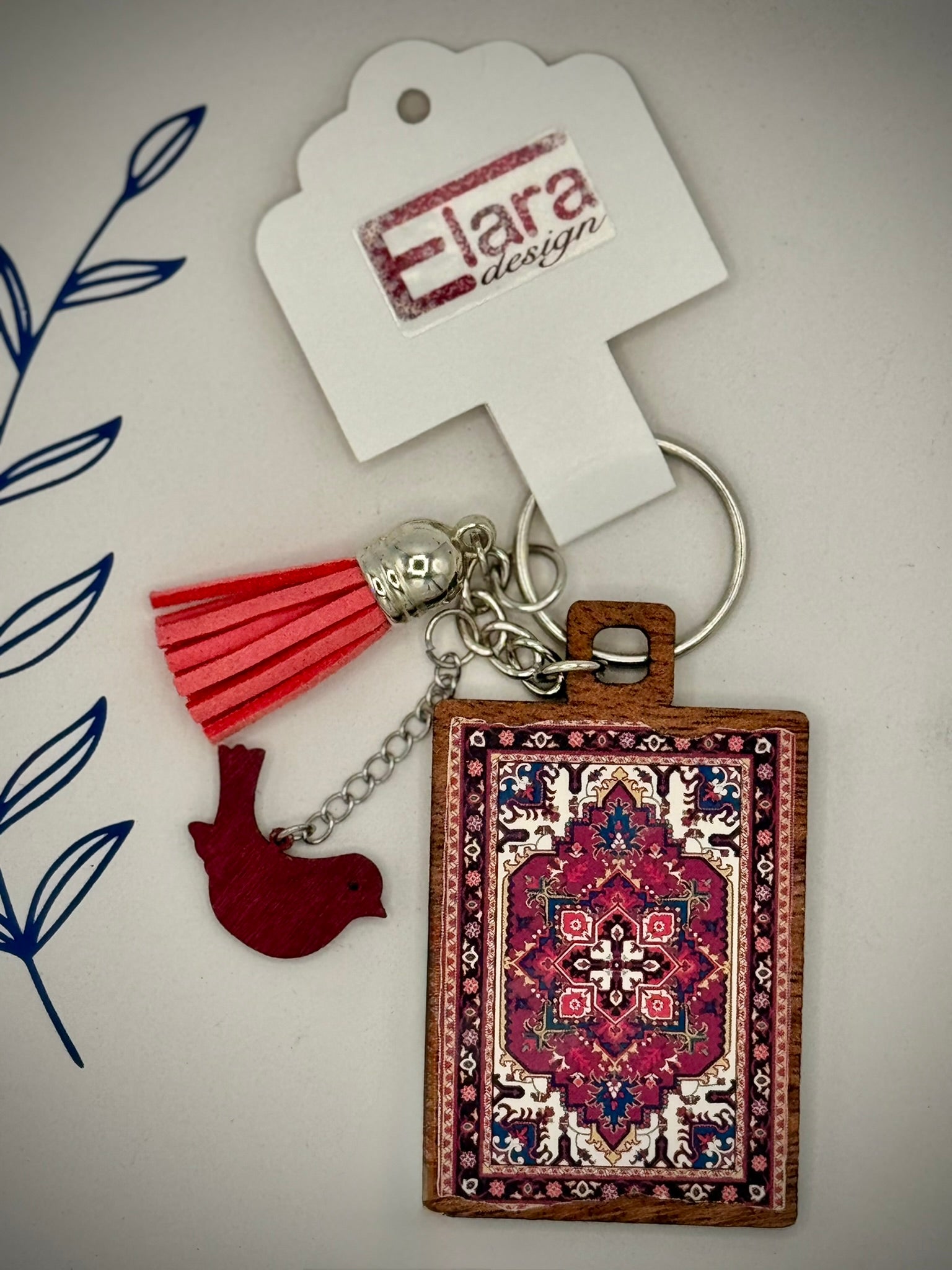 Persian Rug Inspired Design Keychain/Bag Charm