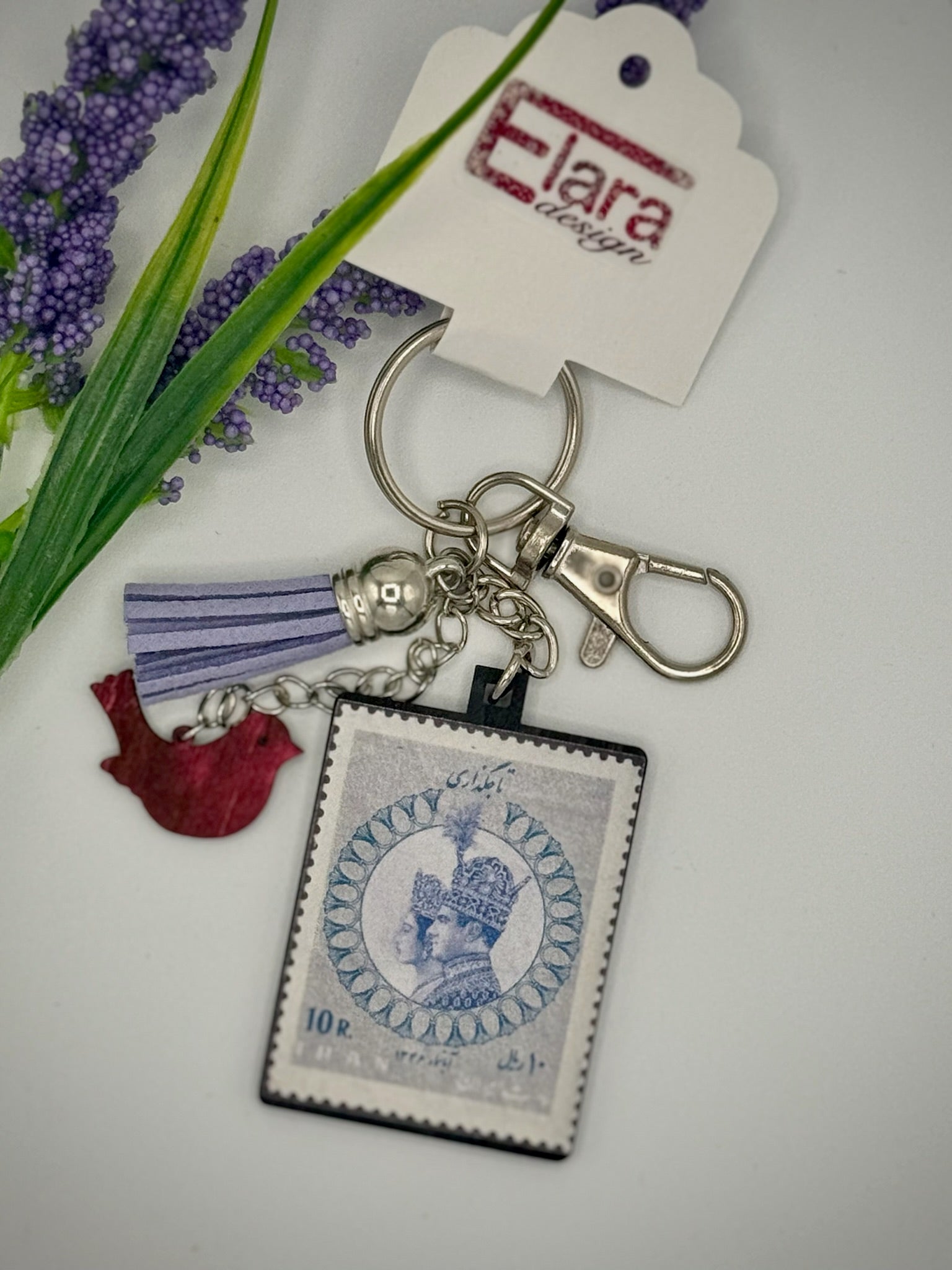 Imperial Iran Coronation Stamp Keychain