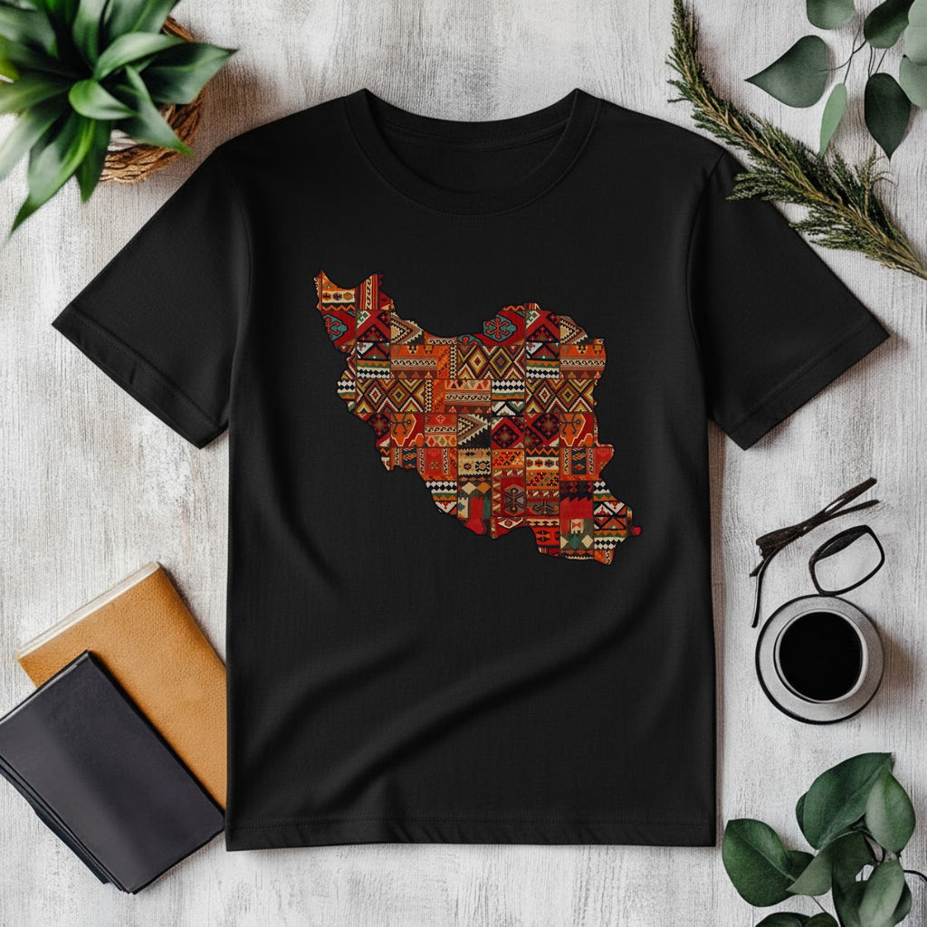 Iran Map Rug Design T-Shirt, Men/Women