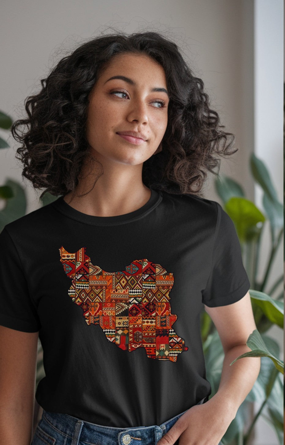 Iran Map Rug Design T-Shirt, Men/Women
