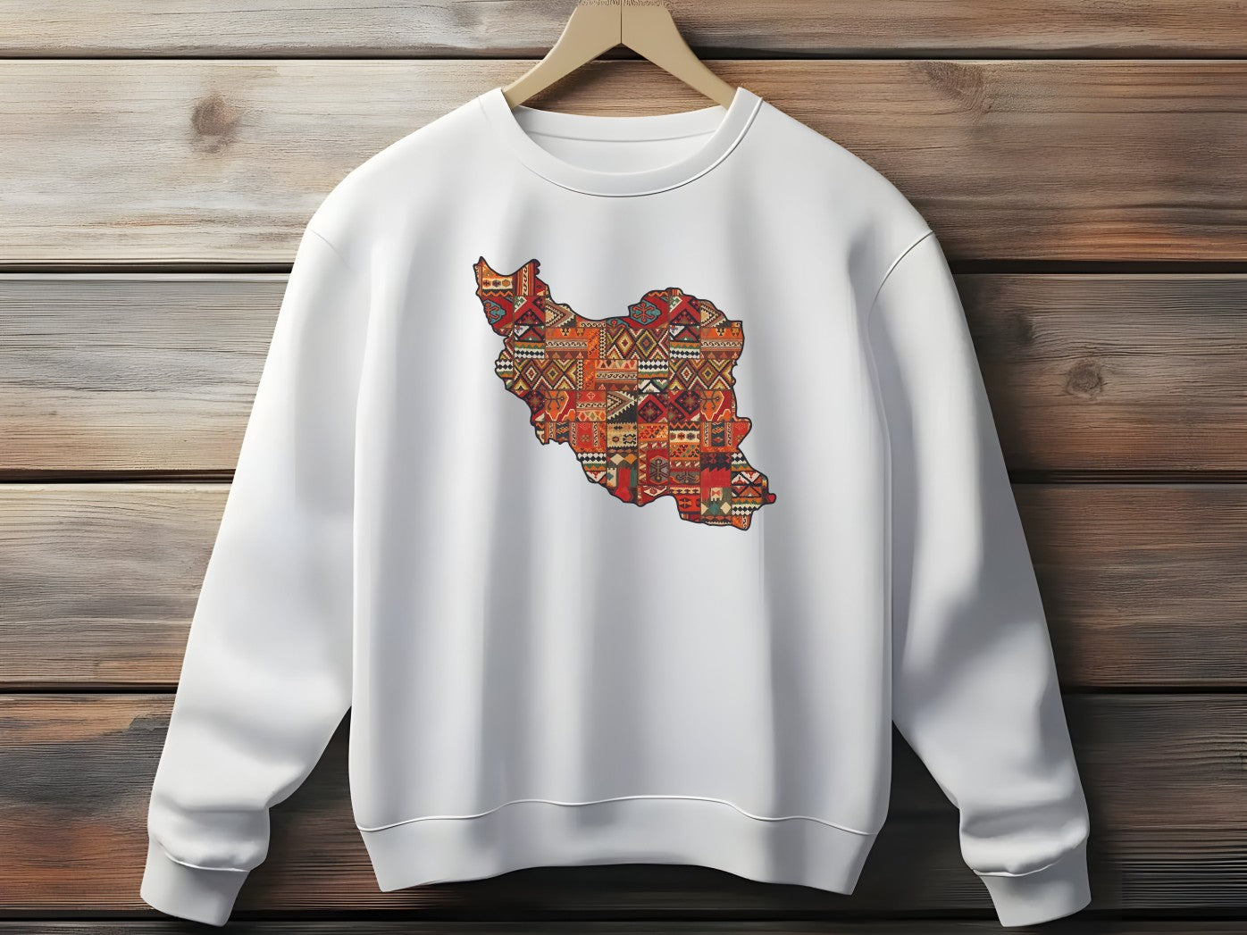 Iran Map Rug Design Unisex Sweatshirt