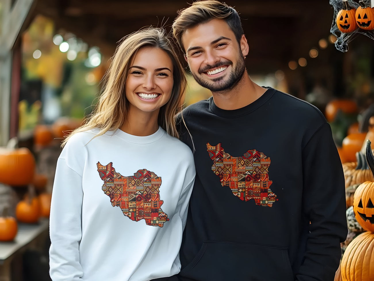 Iran Map Rug Design Unisex Sweatshirt