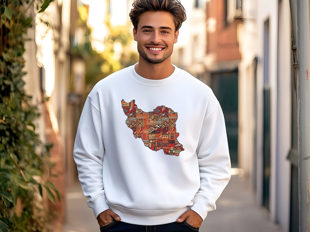 Iran Map Rug Design Unisex Sweatshirt