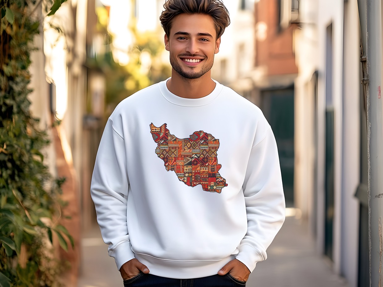 Iran Map Rug Design Unisex Sweatshirt