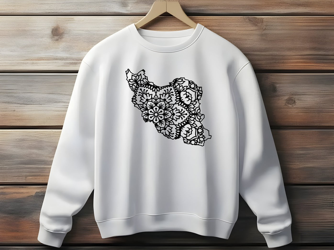 Iran Map Floral Mandala Design-Unisex Sweatshirt