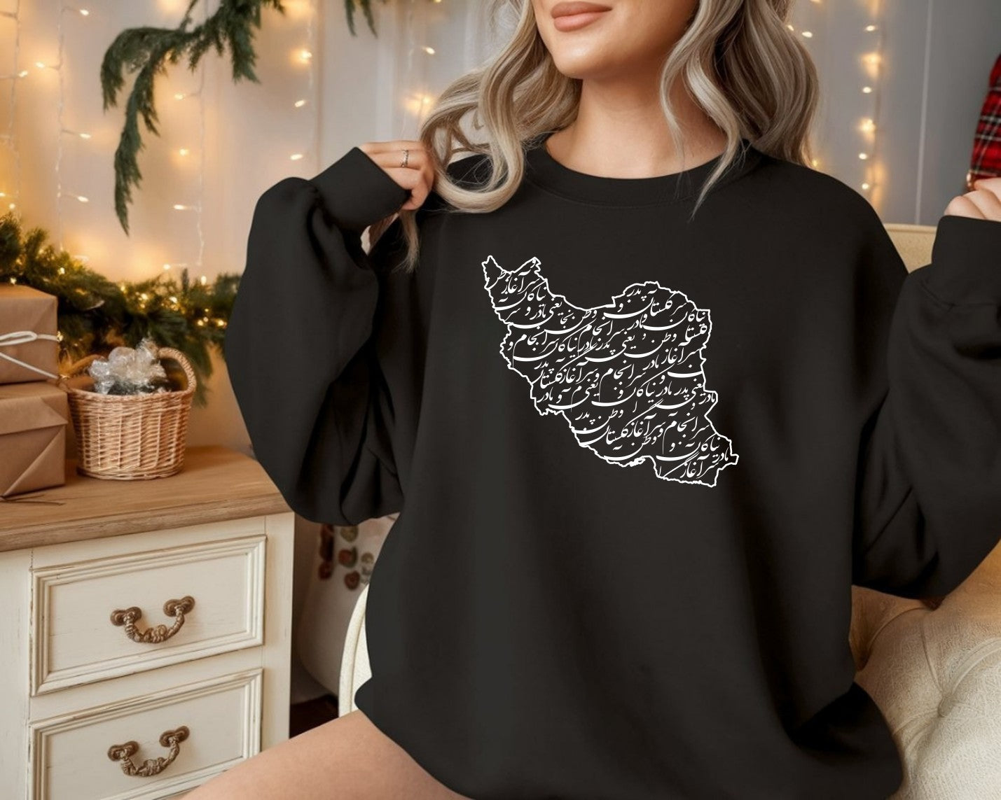 Iran Map with Calligraphy-Unisex Sweatshirt