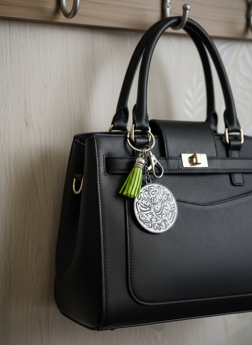 Persian Calligraphy Wood Keychain/Bag Charm