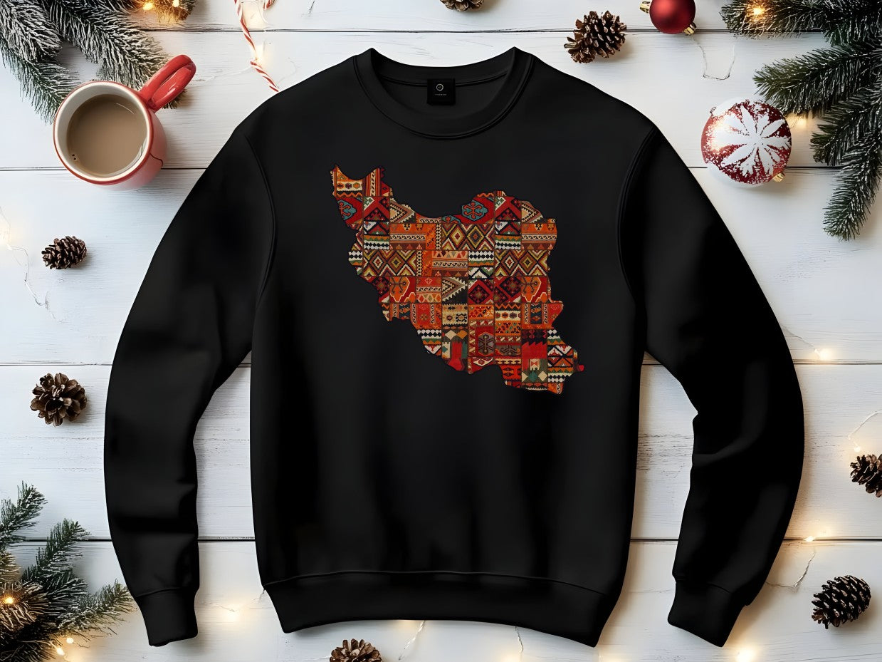 Iran Map Rug Design Unisex Sweatshirt